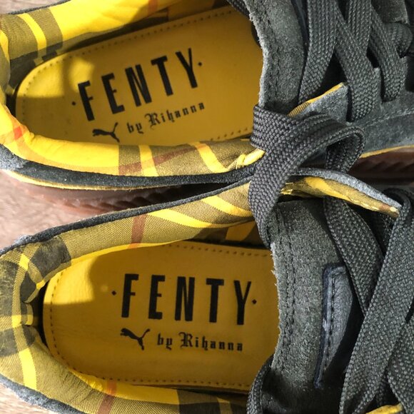 NWOB Puma x Rihanna Fenty Womens 7.5 Green Suede Leather Cleated Creeper Lace-Up - Picture 10 of 11